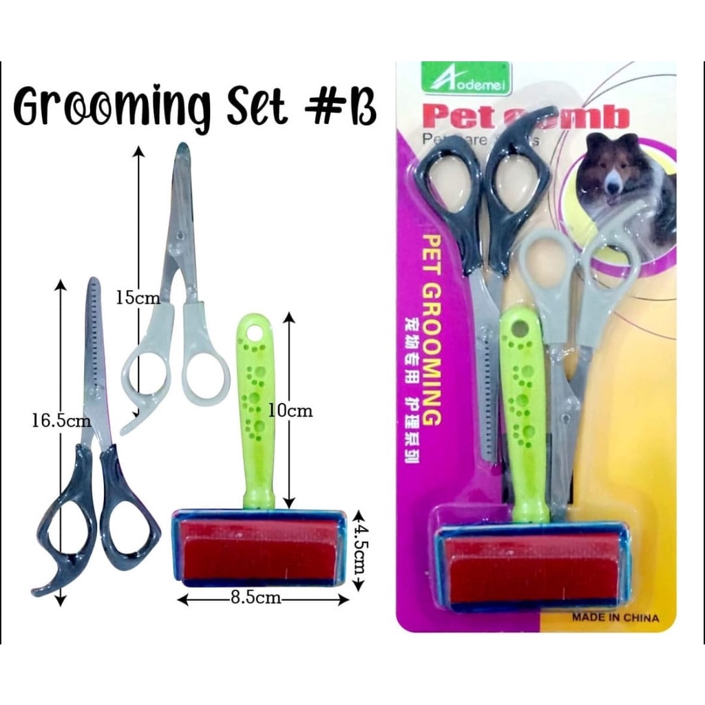 Grooming Set B Gunting Sisir Cukur Bulu Peralatan Kucing Anjing Hewan