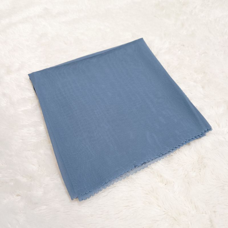 Jilbab Bella Square Laser Cut Original Polycotton PREMIUM Kerudung Segi Empat-Laser ABU