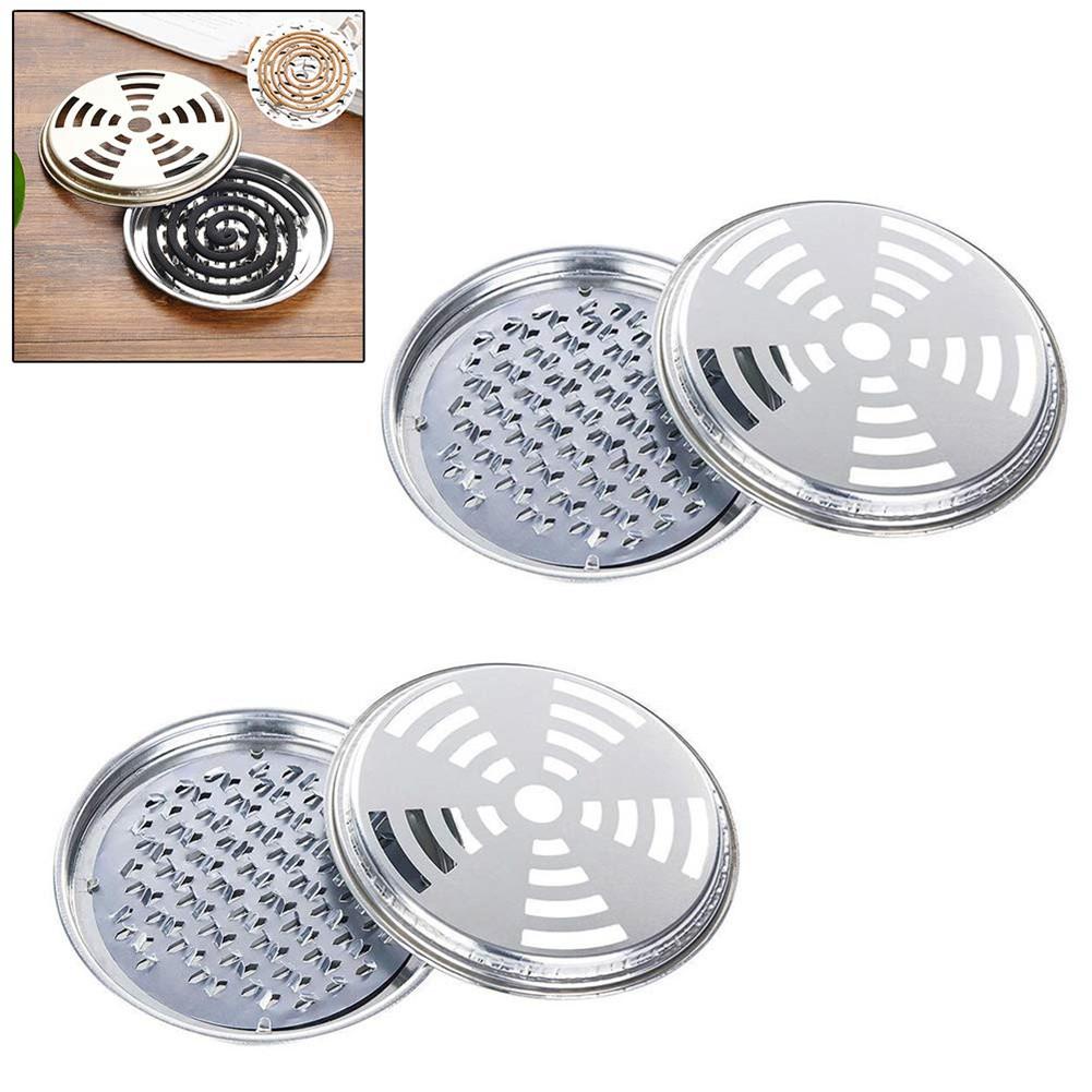 [1PCS Safety Mosquito Coils Holder With Cover ][Large Metal Insect Repellent Rack][ Mosquito Repellent Incense Plate for Home Outdoor]