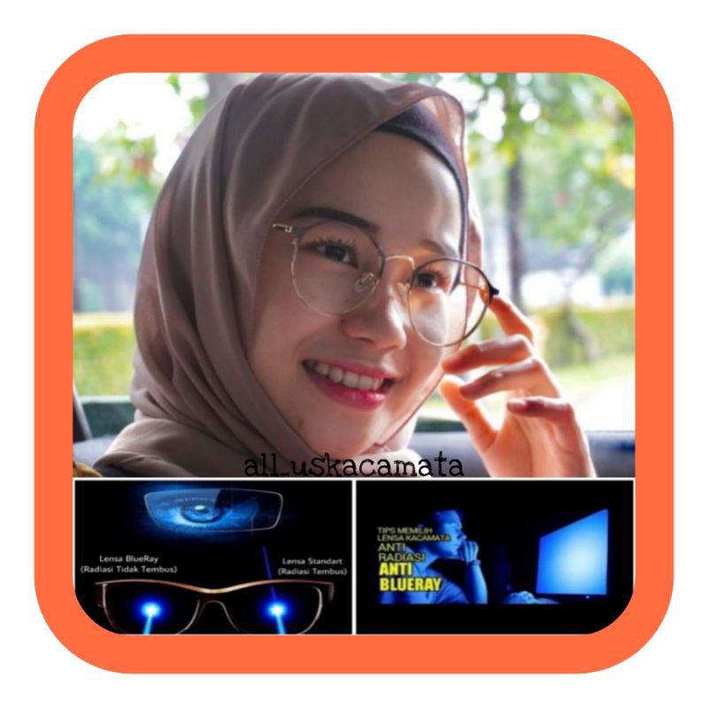 kacamata blue Ray wanita, 1301. PAKET KACAMATA BLUE RAY, MINUS/PLUS/CYLINDER.