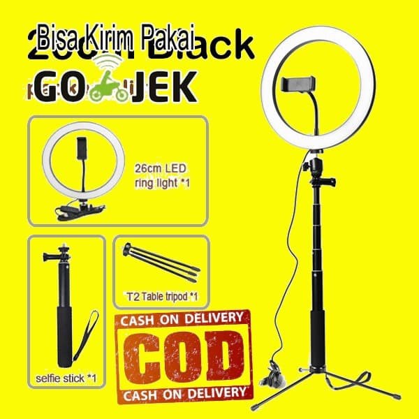 Lampu Halo Ring Light LED Selfie 120LED 10 Inch dan Mini Tripod