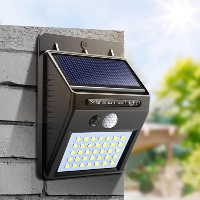 Lampu tempel Tenaga Solar Sensor Gerak Nyala Dinding Wall Light 30 LED