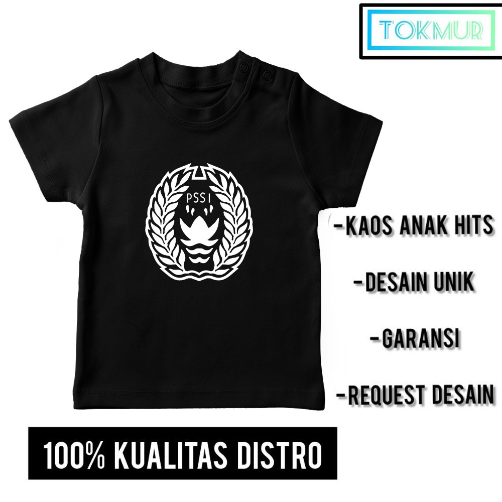 Kaos Anak Laki Laki PSSI Logo Sepak Bola Indonesia Cotton Combad 30S Desain Simple Distro Tokmur
