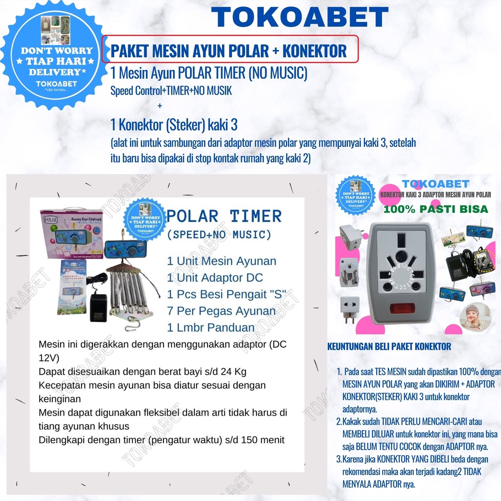 Paket Ayunan Otomatis POLAR Kain KARAKTER Varian BASIC TIMER MUSIC TOKOABET