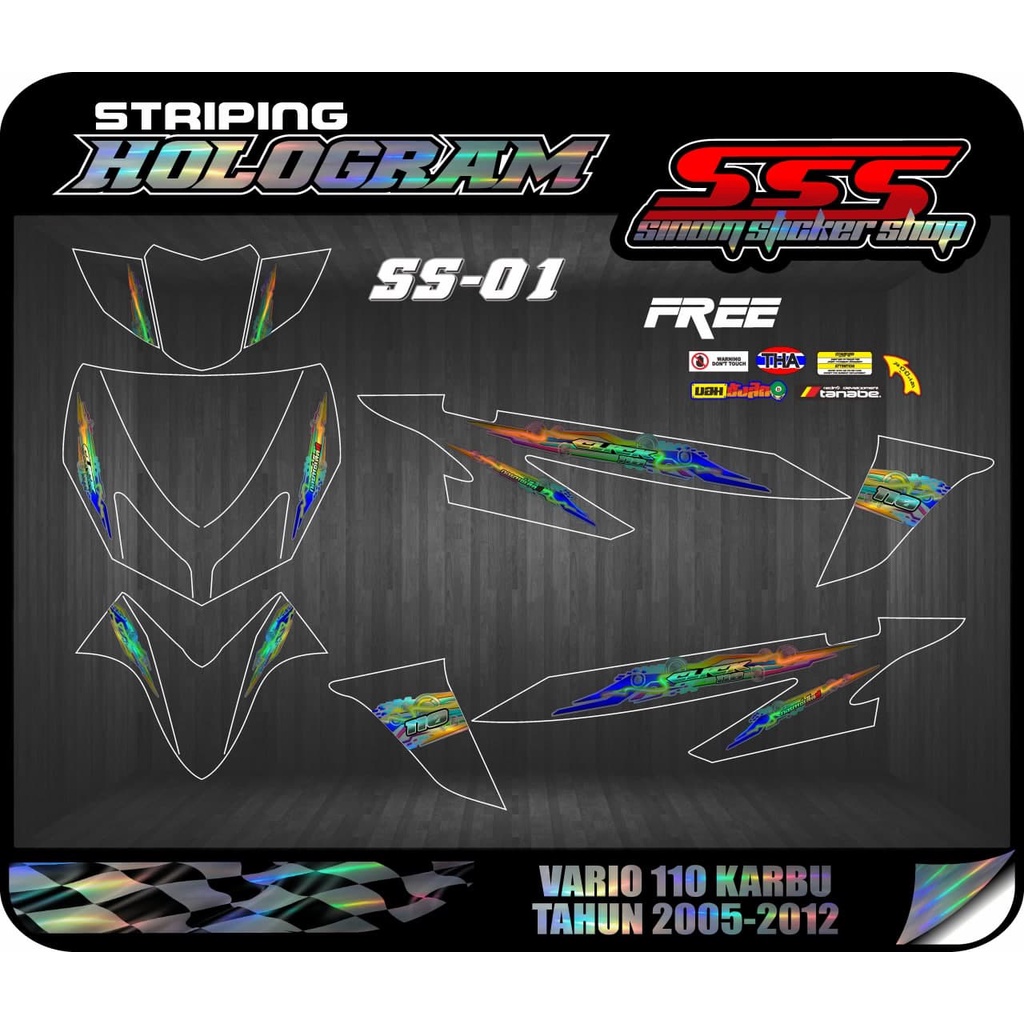 Striping Transparan Hologram Vario 110 CW/110 Karbu SS-01