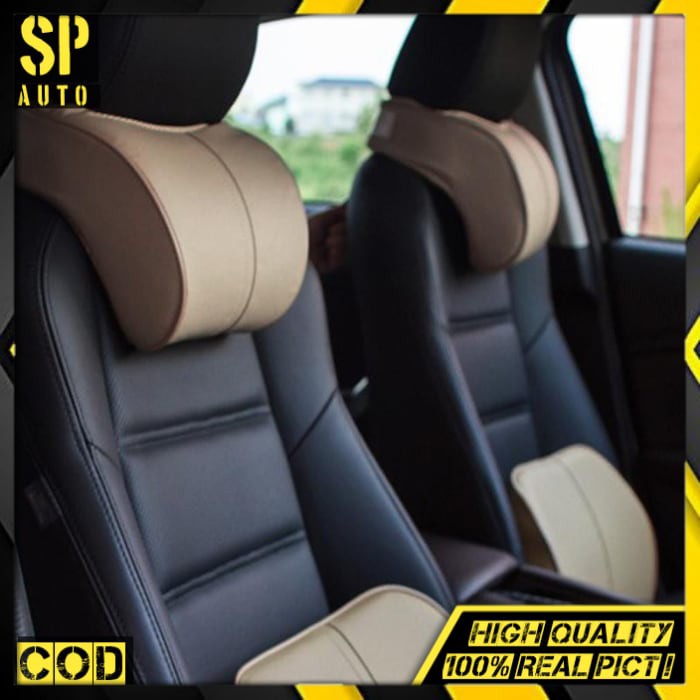 Bantal Leher mobil kulit dakron empuk Neck rest car pillow SH102