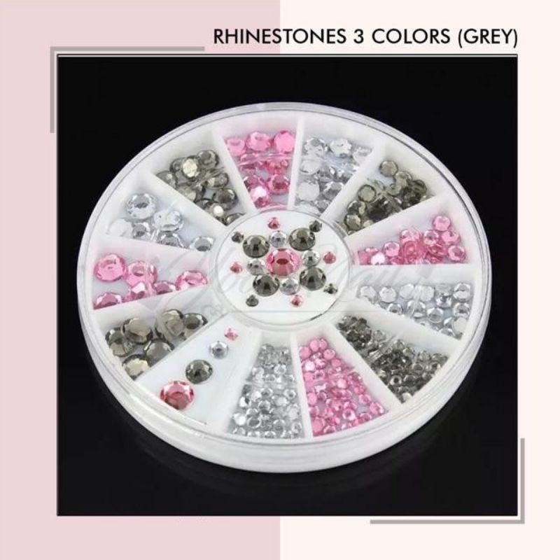 Rhinestones 3 colors rhinestone 3 warna wheel grey rhinestones silver rhinestone pink rhinestones