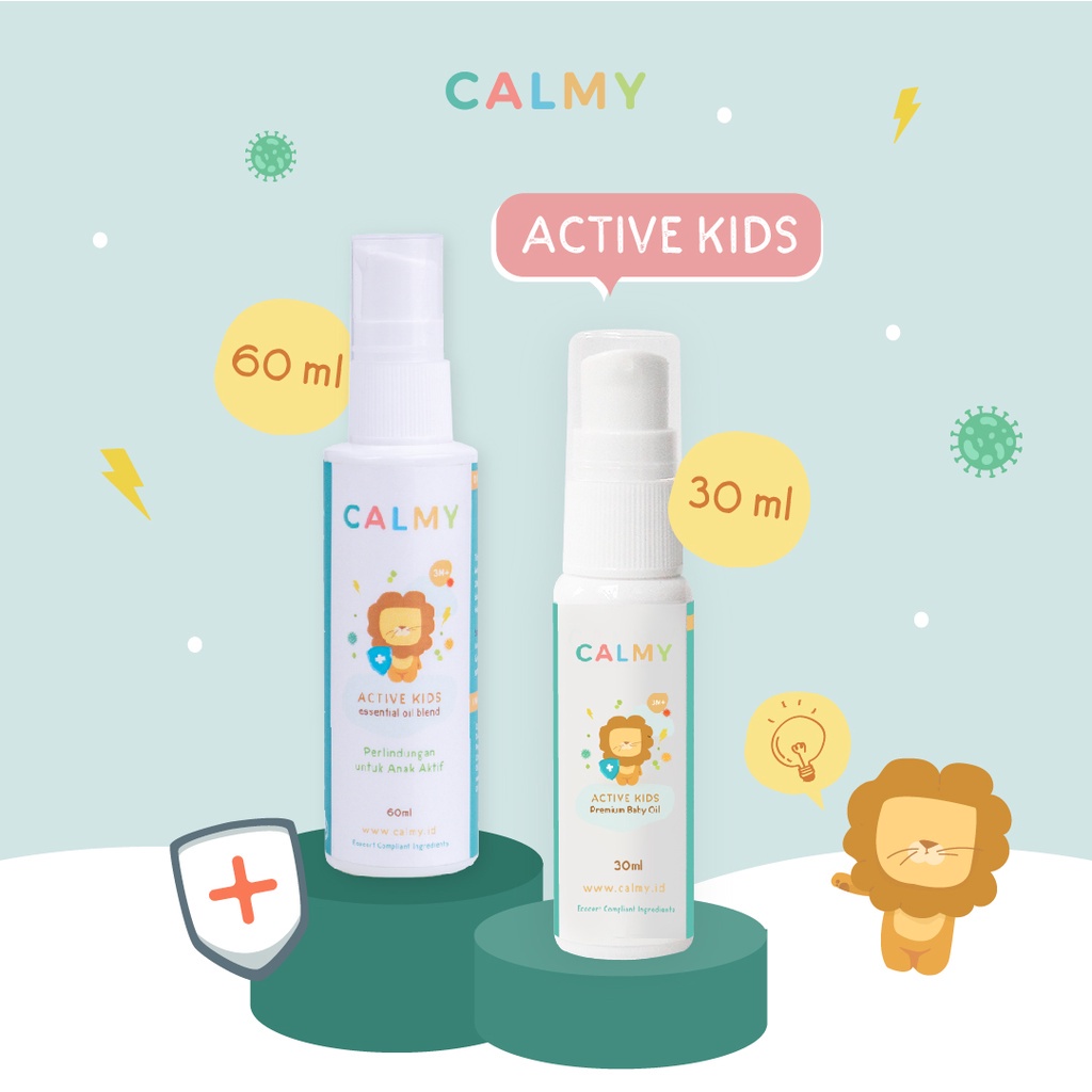 Calmy Active Kids - Minyak Balur Premium Untuk Membantu Meningkatkan Daya Tahan Tubuh Anak Immune Booster Dan Meredakan Memar Anak