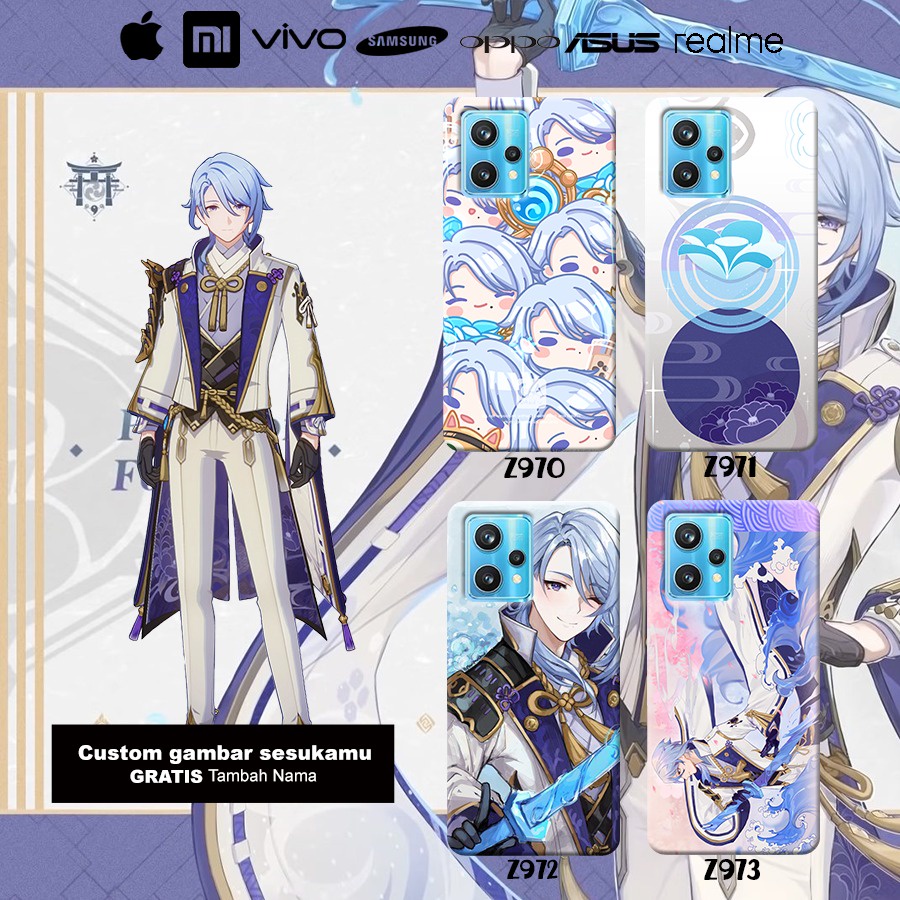 Case casing genshin ayato ( semua tipe hp )  realme 9 pro plus 8 pro 8 Narzo 50a 50i C21Y C25Y  Oppo