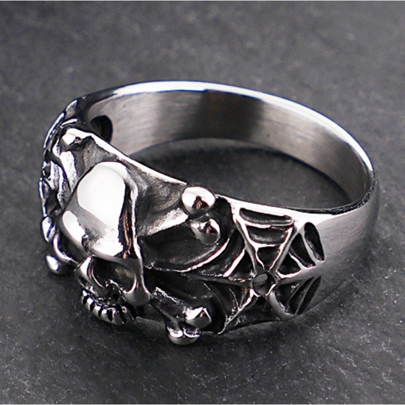 Gothic Steel Skull Rings Man Punk Rock Skeleton Men Ring Male Punk Rock Party Jewelry Accessories