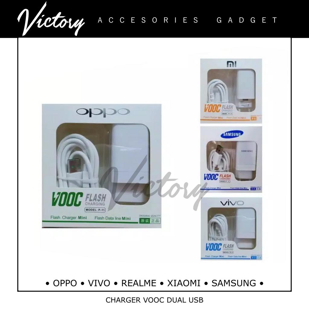 CHARGER BRANDED VOOC FAST CHARGING SAMSUNG XIAOMI OPPO VIVO ASUS LENOVO 2.A 2Ampere 2USB Ori 99%