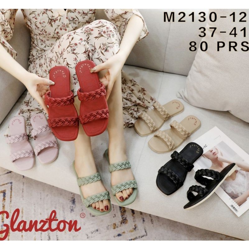 2130 12 GLANZTON sendal Jelly Wanita Motif Tali 2 (KEPANG)