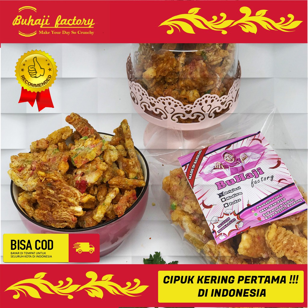 Cemilan Makanan Ringan Seblak Kering Aci Kerupuk Cipuk Original dan Pedas by Buhaji Factory