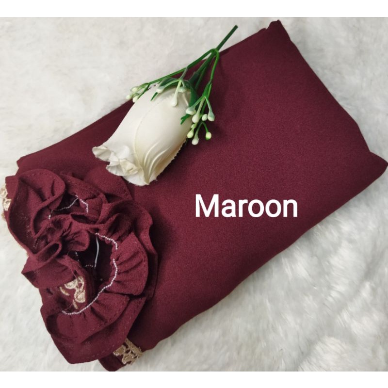 BERGO MARYAM RENDA TALI KARET-Maroon