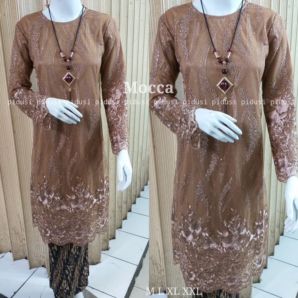 Set tunik tulle mutiara talita / set baju kurung tulle mutiara (gliter) / set tunik pesta