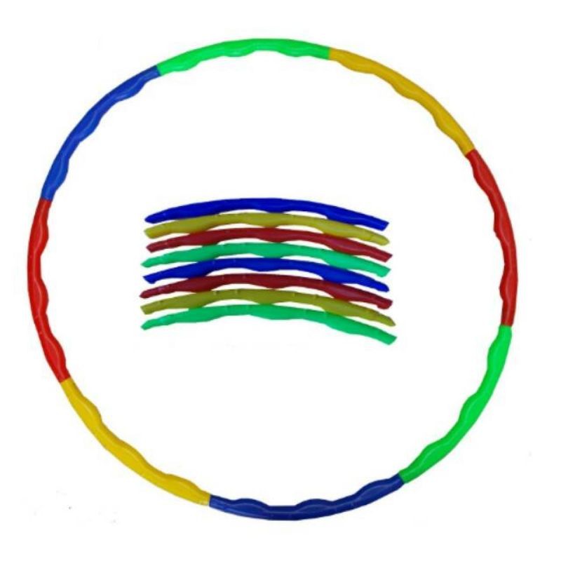 Hula Hoop Plastik Mainan Anak dan Dewasa Warna Pelangi Hulahup Bongkar Pasang Bulat Diameter 65-70cm