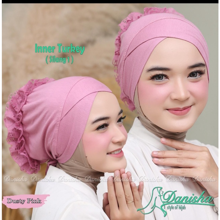 Ciput Silang Mix Brukat Bertali burkat cepol /inner turki silang cepol/iner cepol renda/inner turki/