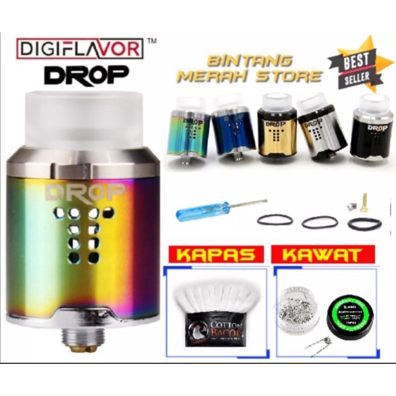 PROMO PAKET PERLENGKAPAN VAAPOER R.D.A DROP plus KAPAS plus KOIL