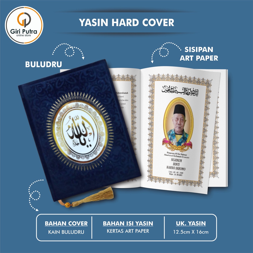 YASIN HARD COVER 208 HALAMAN / YASIN KERTAS ART PAPER