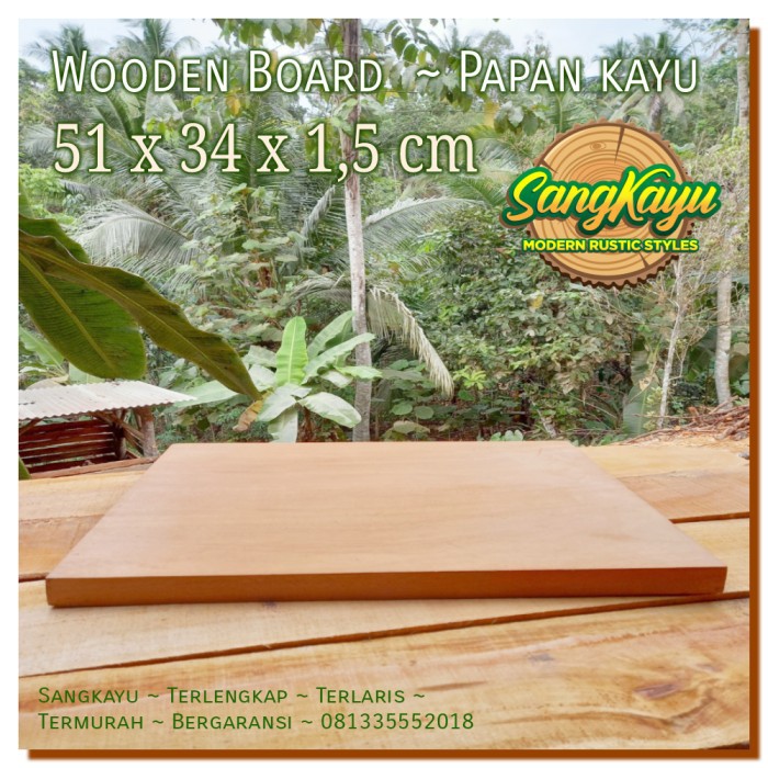 Kayu papan kayu 51x34cm wooden board nampan kayu talenan serving tray