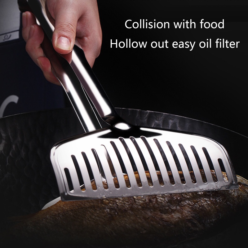 Penjepit Makanan Ikan Goreng Multifungsi Bahan Stainless Steel