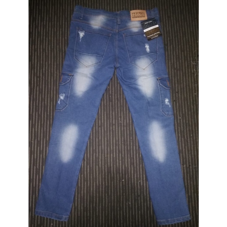 Celana Crago JEANS Pria Sobek Jins Kargo Cowok Premium Original Kreator Apparel Denim