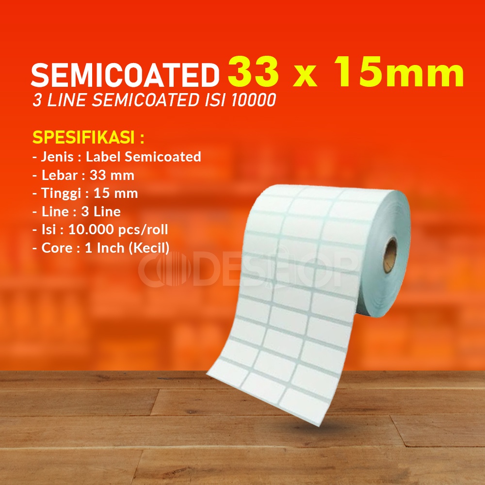 Stiker Label Semicoated ZEBRA GK 420 T - ZEBRA GK420T | Barcode 33 X 15 KK 3 LINE