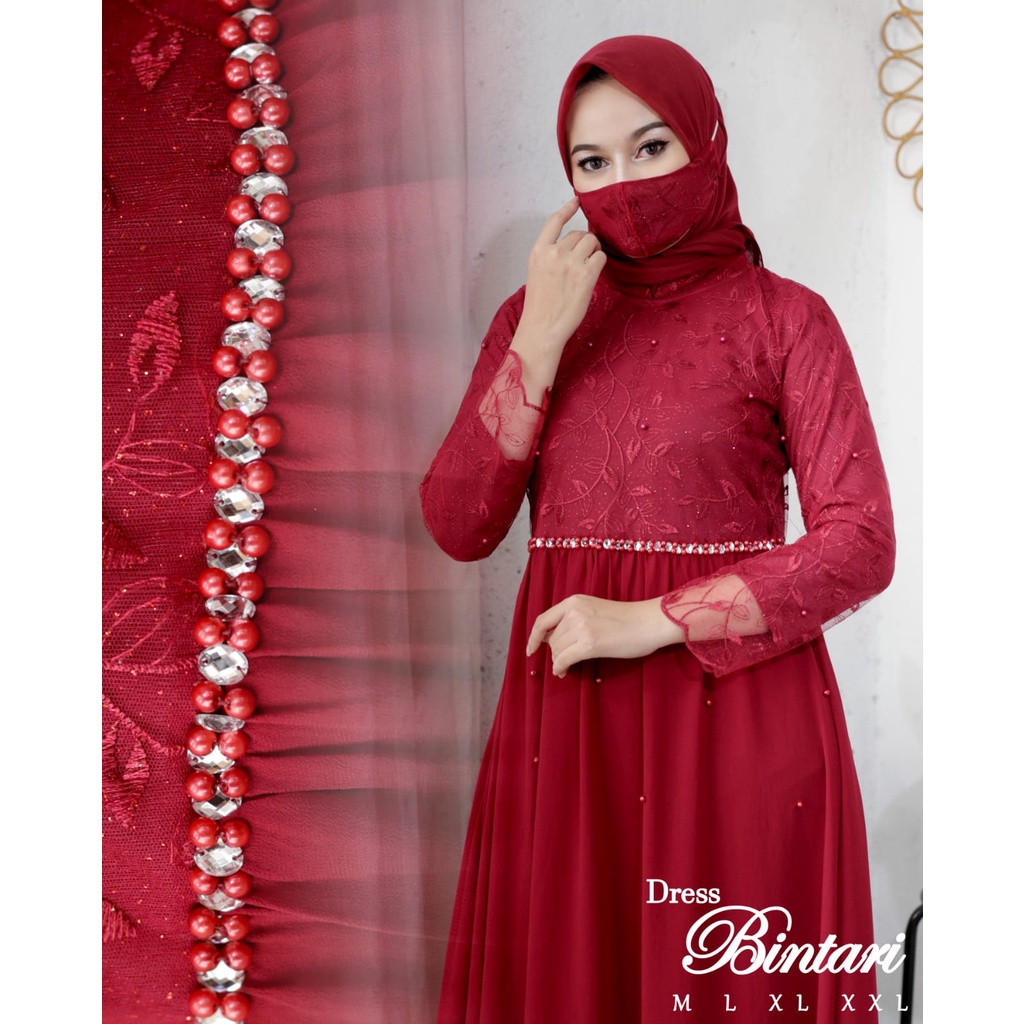 DRESS BINTARI / GAMIS PESTA / GAMIS BRUKAT / KEBAYA MODERN / OUTFIT BAJU PESTA / R.I