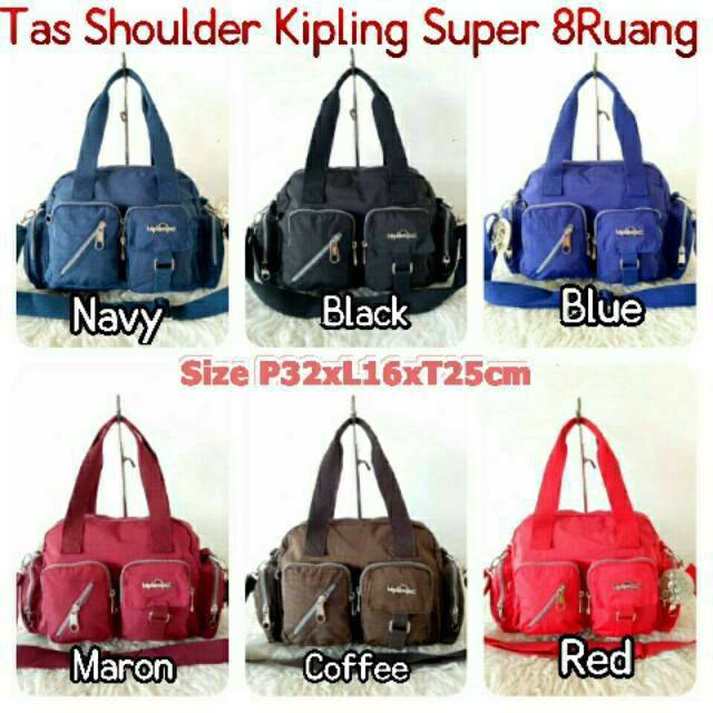 BRANDED 100% 0riginal   KP6322 Tas Wanita Import Kip Super +Tali Panjang 8Ruang