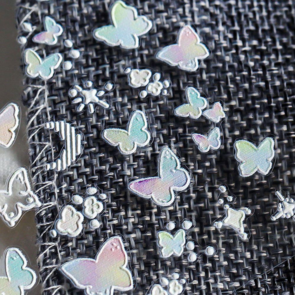 Needway   Butterfly Nail Art Stiker INS Style Korea Bulan Bintang Gradien Kupu-Kupu Aplikasi Manikur Aksesoris