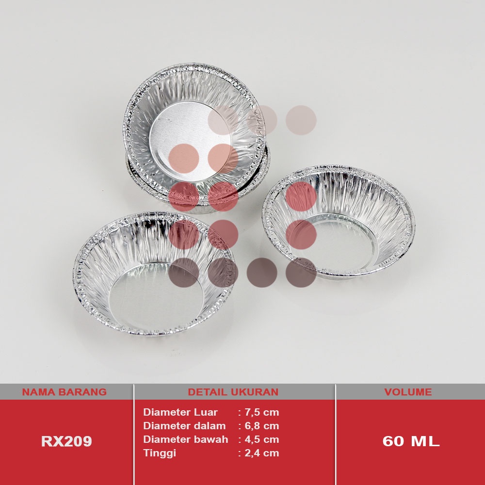 alumunium foil cup rx 209 kue pie