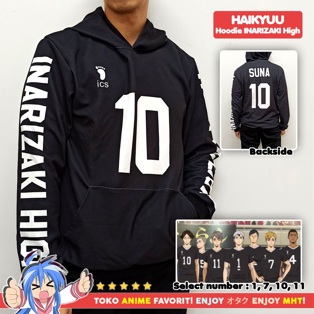 Jaket Hoodie Sweater Anime Haikyuu Inarizaki High School No. 10 Suna