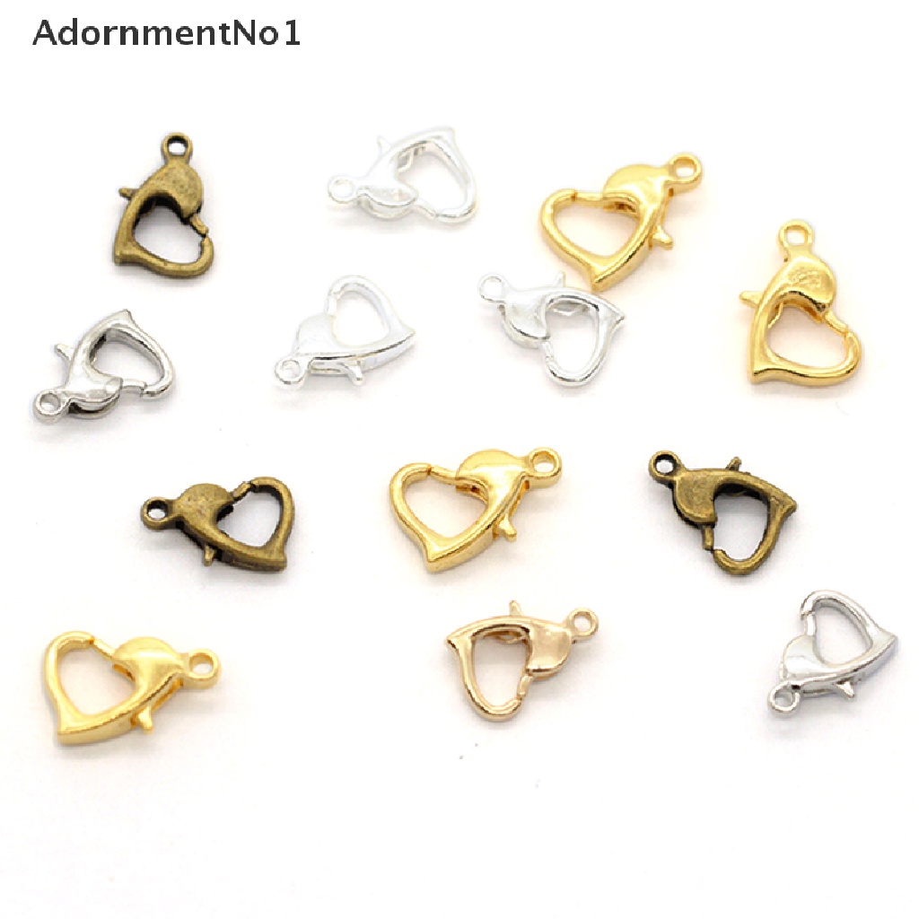 (AdornmentNo1) 20pcs Kait Lobster Bentuk Hati Untuk Membuat Perhiasan DIY