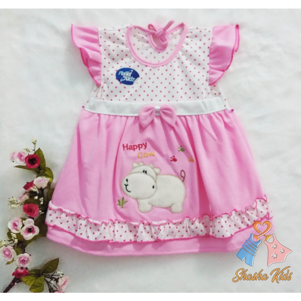 [L-09] Baju Bayi Perempuan/Setelan  Bayi Perempuan Planet Kids cantik  motif lucu  3-9 bln