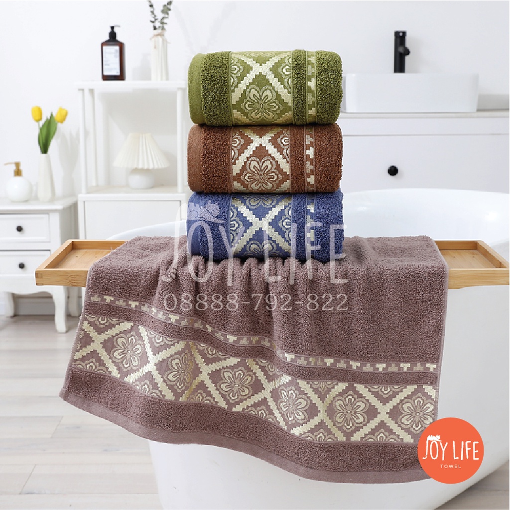 Handuk mandi katun 80cmx160cm / handuk dewasa / motif silang tebal dan lembut