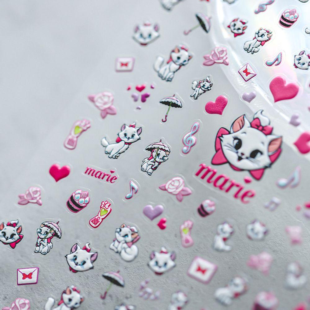 Mxbeauty Kartun Stiker Kuku 3D Relief Bunga Bulan Bintang Marie Cat Bear Self Adhesive DIY Dekorasi Kuku