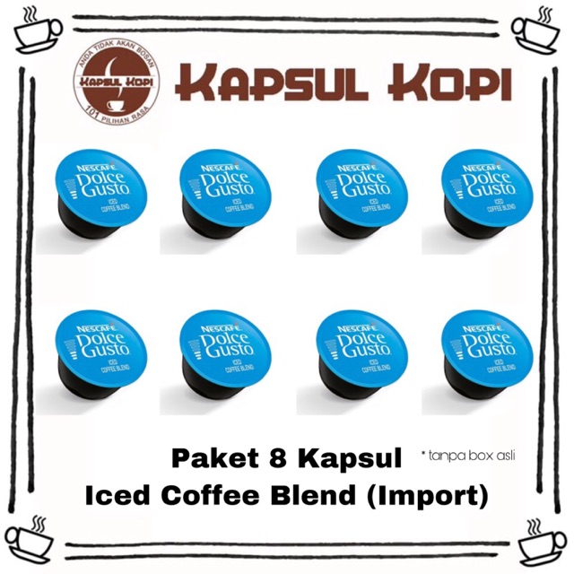 

Paket 8 Kapsul Iced Coffee Blend Kopi Nescafe Dolce Gusto Import Coffee Capsule