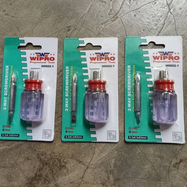 Obeng bolak balik cebol wipro 6,3x6,3 obeng pendek wipro obeng mini wipro H0602-1