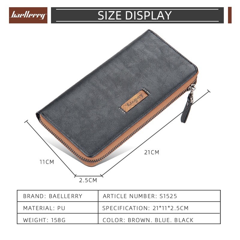 Dompet Panjang Pria Wanita Dompet Kulit Baellerry S1525