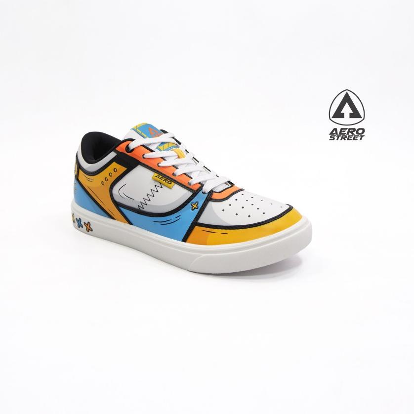 Bagus Banget.. Aerostreet 2D Hoops Low Reborn - Merah Biru / Coklat army / Biru Muda / Biru Kuning /