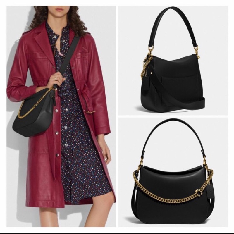 Coach 89178 Chain Hobo Bag Black