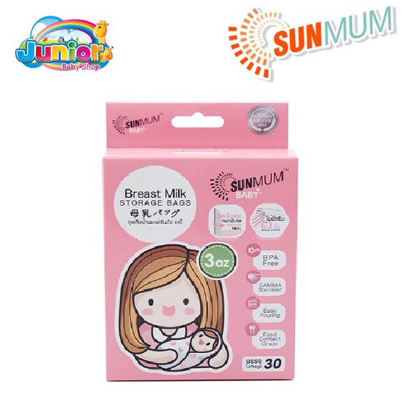 Sunmom Kantong ASI 100ml - Sunmum Breast Milk Storage Bags [30 PCS]