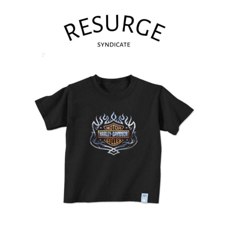 Kaos baju anak HARLEY DAVIDSON motorcycle umur 1 - 12 tahun hitam/black pria wanita dewasa remaja an