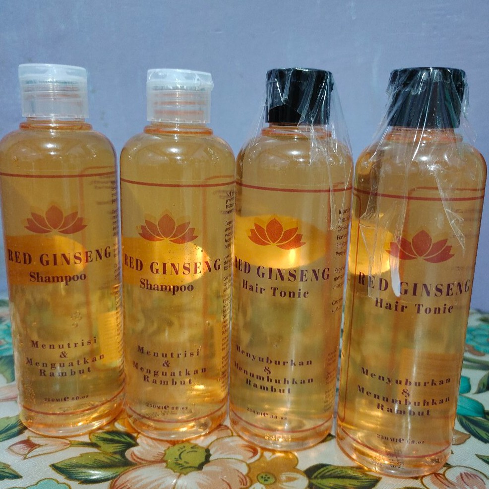 [ORI] PAKET 2in1 RED GINSENG SHAMPOO + HAIR TONIC BPOM ORIGINAL PENUMBUH RAMBUT AMPUH DALAM 2 MINGGU