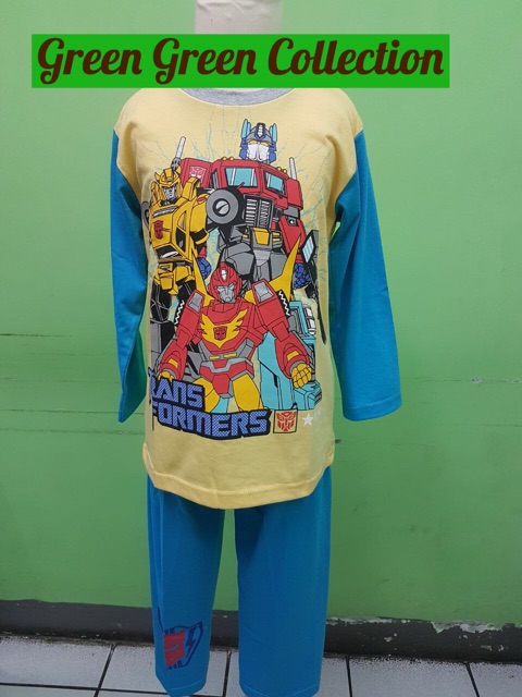 Piyama kaos anak transformers robot