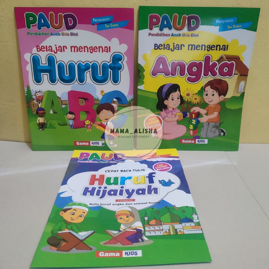 Buku PAUD Pendidikan Anak Usia Dini Belajar Mengenal Huruf Angka Bahasa Inggris dan Belajar Membaca 