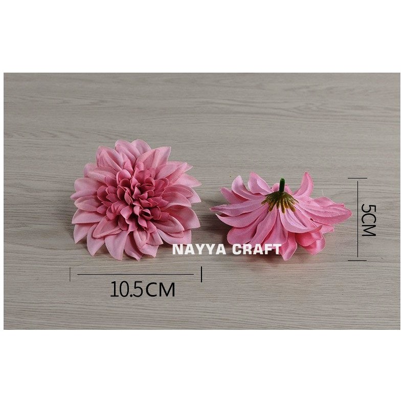 Bunga Dahlia Artificial 10.5 Cm Kepala Bunga Artificial Dekorasi Bahan Kain Non Tangkai Peony Mawar