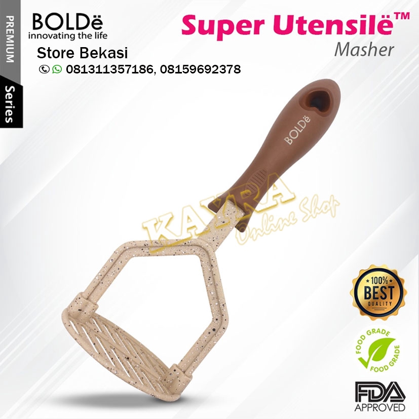 BOLDe Super Utensil Masher Potato Beige Penumbuk Kentang tidak merusak Lapisan Teflon