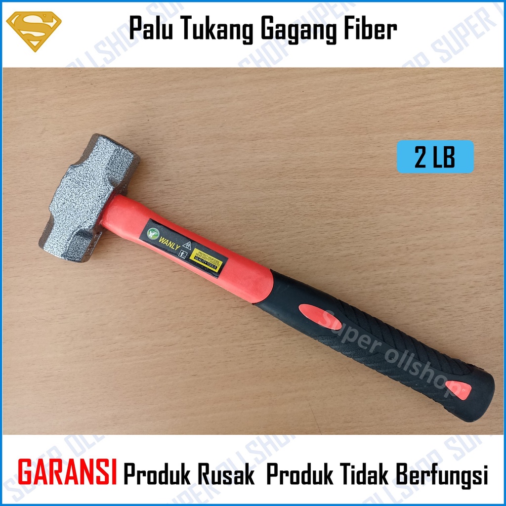 Palu Martil Batu Bodem Bogem Godam Hammer Gagang Fiber Kecil Besar 2 Lb 3 Lb