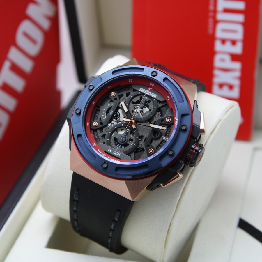 JAM TANGAN PRIA EXPEDITION 6818 / E6818 / E 6818 LEATHER ORIGINAL GARANSI RESMI 1 TAHUN